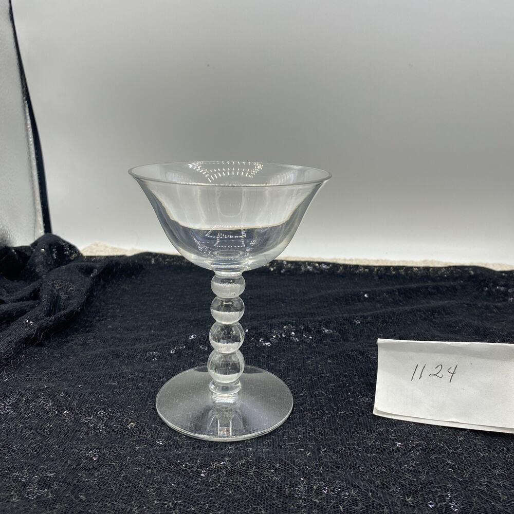 IMPERIAL GLASS CANDLEWICK CLEAR STEM 3400 5 1/4" Tall Champagne/Sherbet